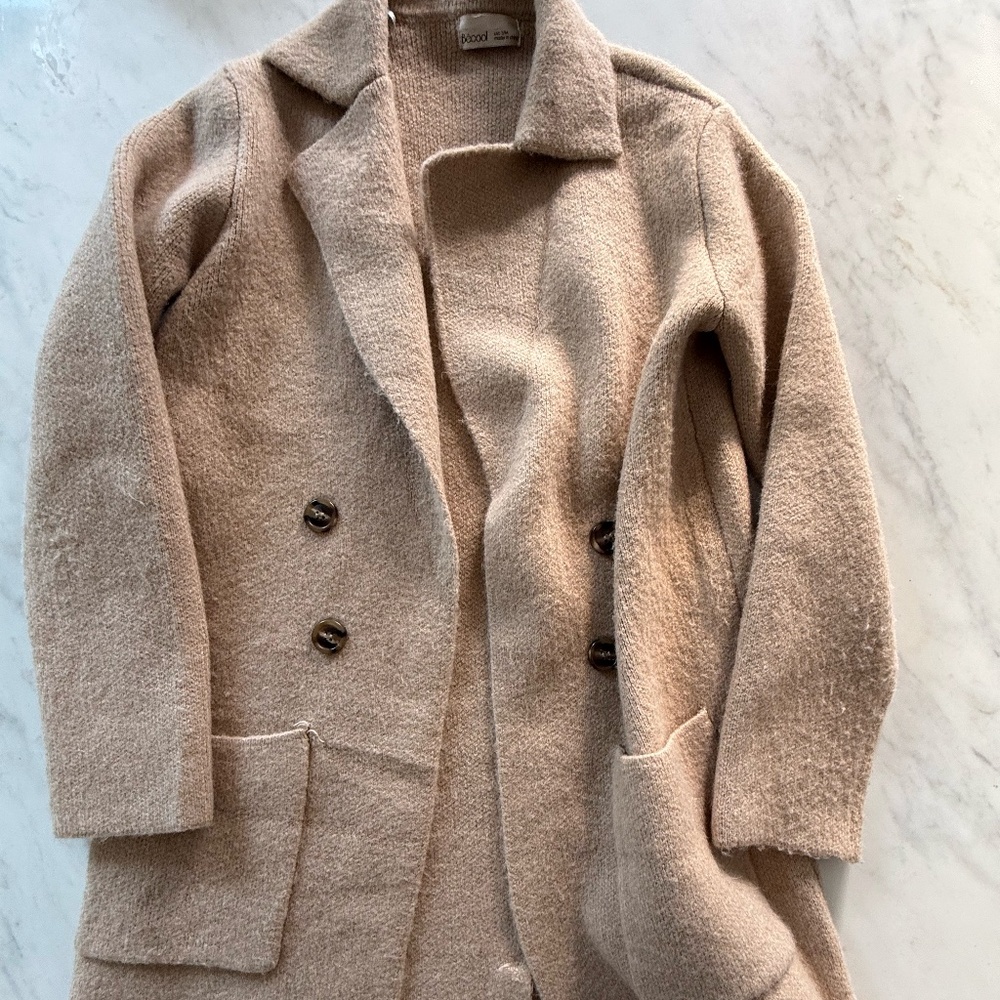 Camel Color trench coat, cozy and soft